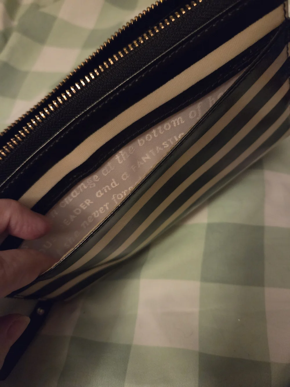 Kate Spade Black Floral / Stripe Wallet
